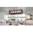 Anmytek 5 - Light Brown Kitchen Island Pendant Chandelier with Glass Shade