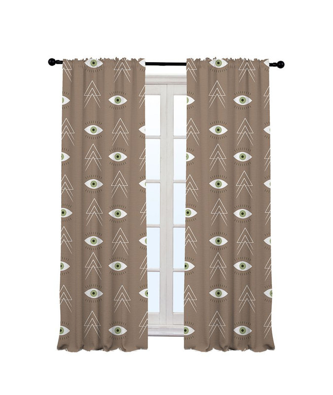 Ania Semi Sheer Curtain Pair, 140cm Width x 175cm Drop, Beige