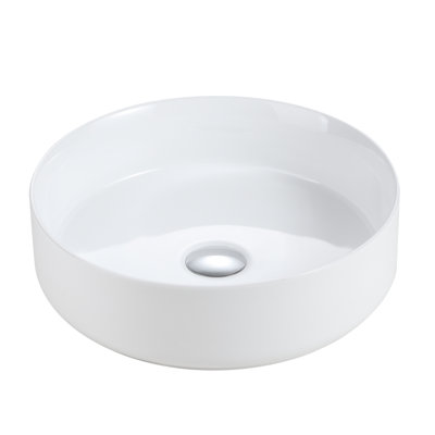 Lavabo vasque intégré en céramique, drain non inclus, facile à nettoyer