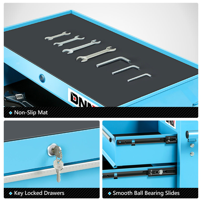 15 in. W -Drawer Steel Bottom Rollaway Chest with Wheels