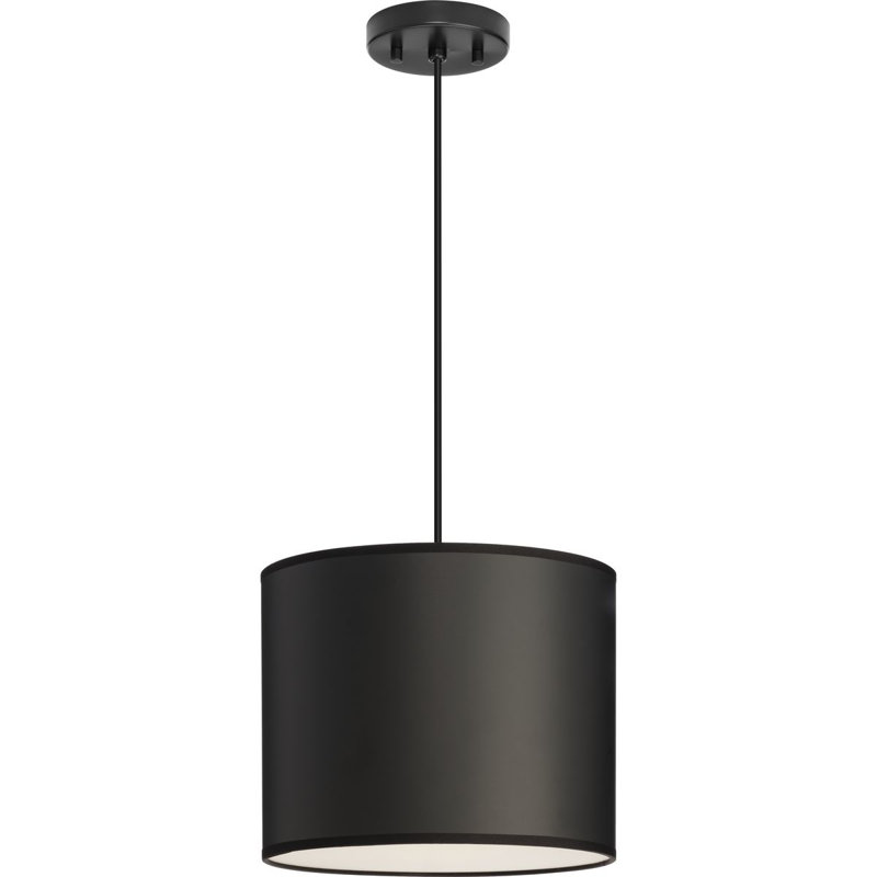 Luminaire suspendu cylindrique 1 lumière, Parchemin noir