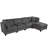 Modular Sofa with Removable Storage Ottoman, 2 hidden cup holders-110483035