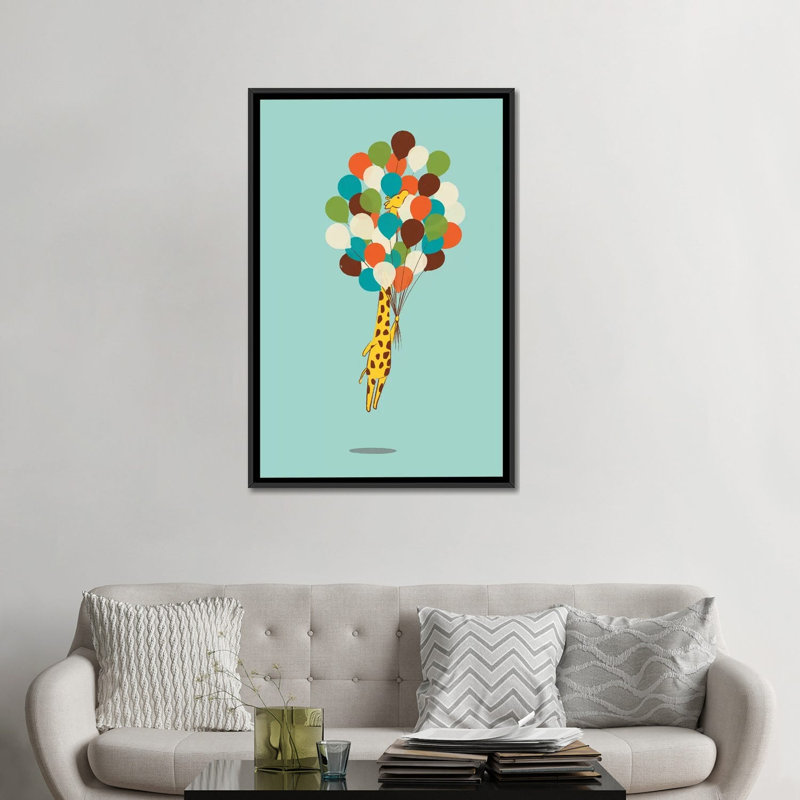 «Floating Away», impression sur toile, H 26 po x l 18 po x P 1,5 po, Pas de tapis, Toile avec cadre noir