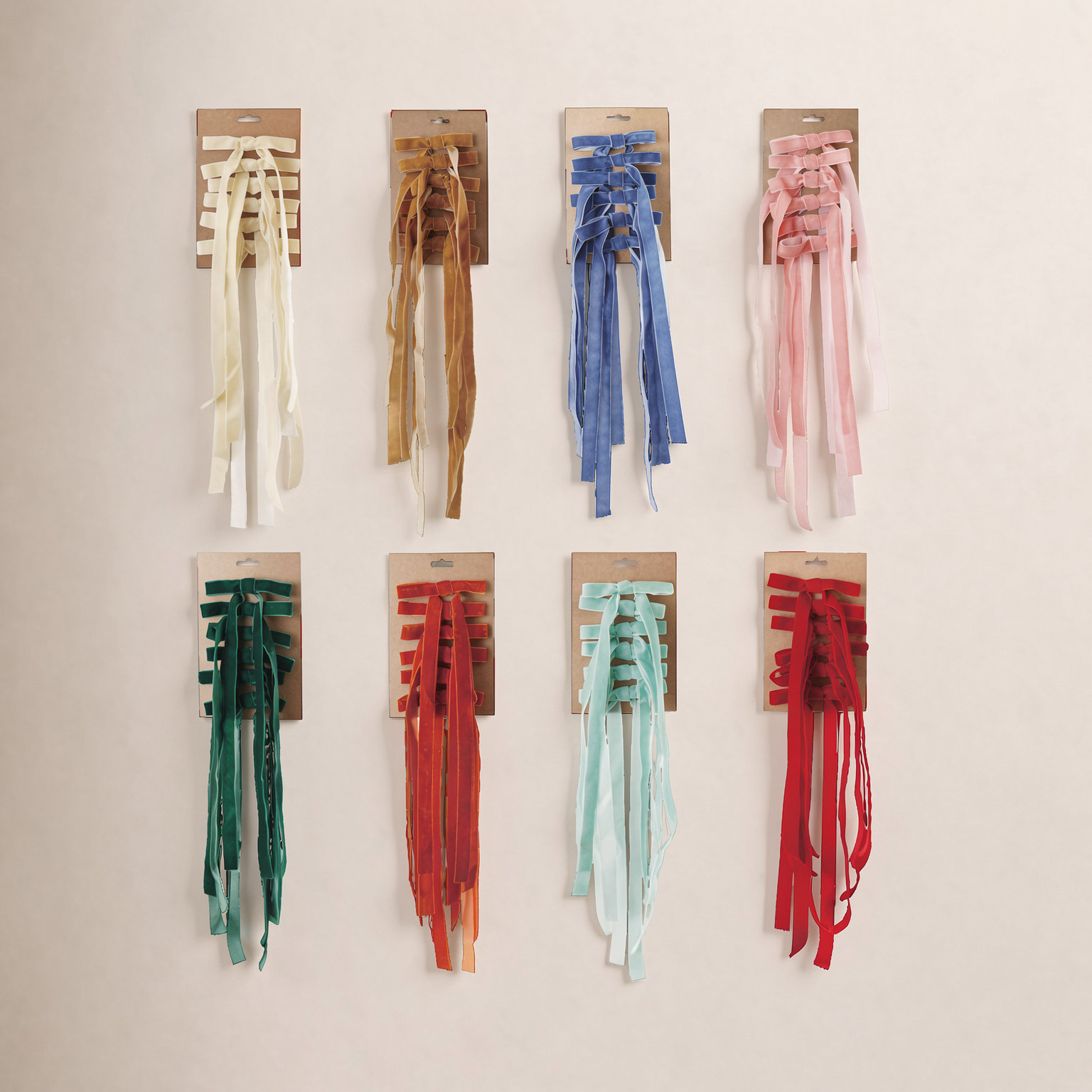 Velvet Clip-On Bow Holiday Accent Set