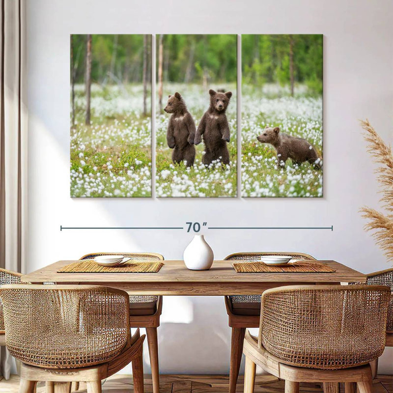 Brown Bear Cubs, 42" H x 65" W