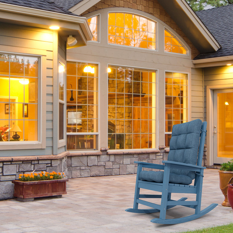  Wolak Outdoor Olefin Seat/Back Cushion for Patio Seats, Navy