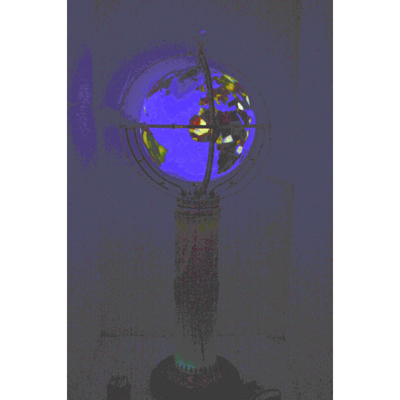 Geyer Illuminated Sky Blue - World Globe Rotated by a Motor - Size: 19"L x 19"W x 42"H, Sky Blue