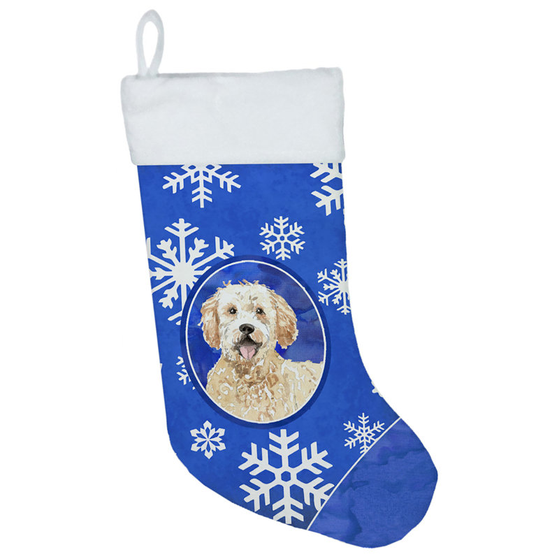 Chaussette de noël winter flocons de noël, Goldendoodle
