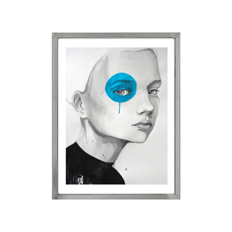 Blue Eye - Single Picture Frame Print, 161.036 cm H x 122.936 cm W, Aluminium Chrome
