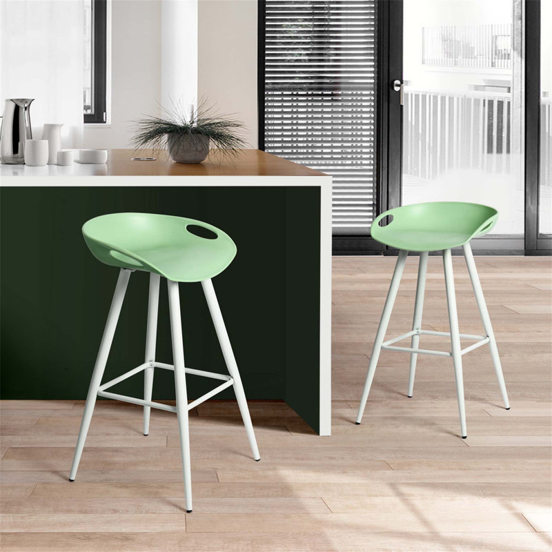 Tabouret de bar et de comptoir Bak, Blanc, Vert menthe