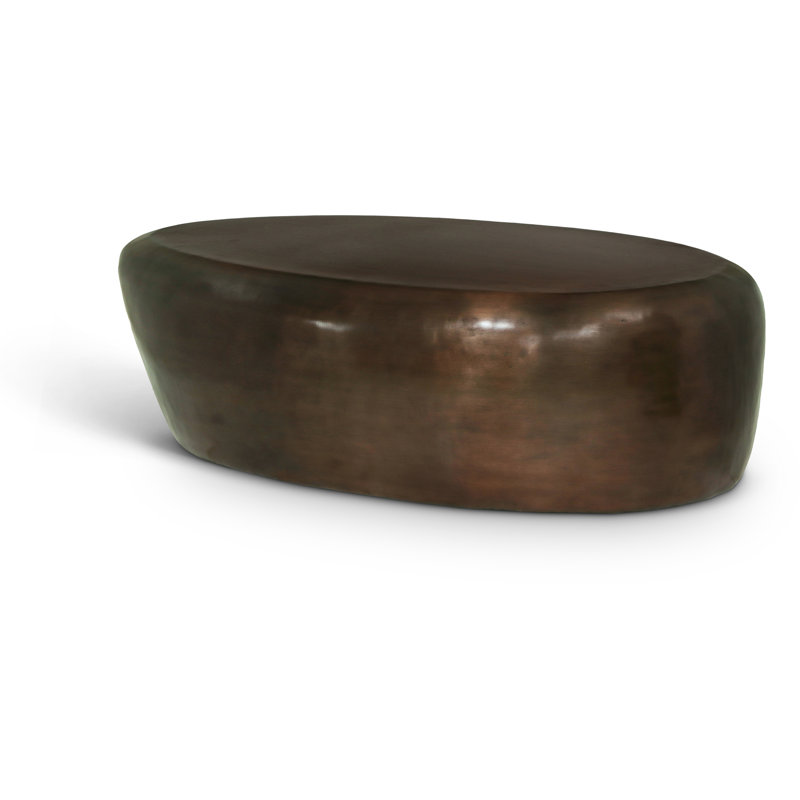 Keelby Aluminum Coffee Table, 14.5" H x 54" L x 28" W, Brown