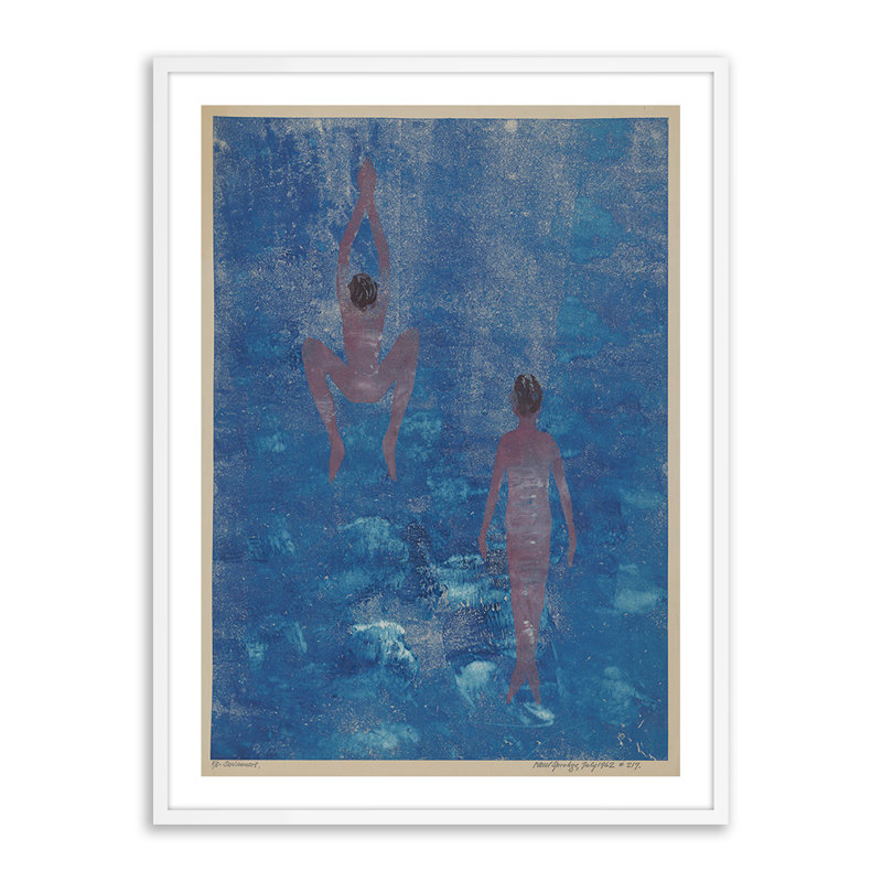 Swimmers Print by Pepi Sprohge, 40" H x 30" W x 2.5" D, White/Neutral