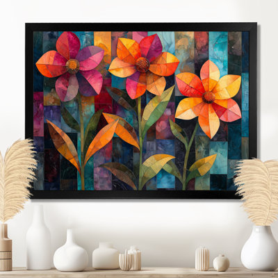 Geometry Petunias Flower In Vibrant Tones II - Petunias Wall Art