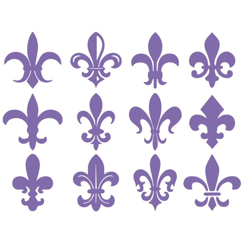 Décalcomanie murale motif fleur du lis, H 40 po x l 53 po x P 0,01 po, Lavande
