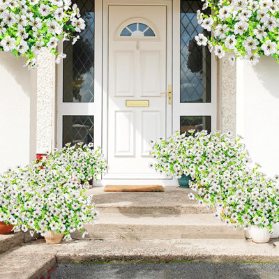 31 paquets de fleurs artificielles pour l'extérieur, fleurs artificielles résistantes aux rayons UV, plantes artificielles pour l'extérieur et l'intérieur