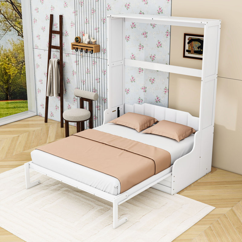 Lit escamotable mural Murphy avec coussin, Blanc