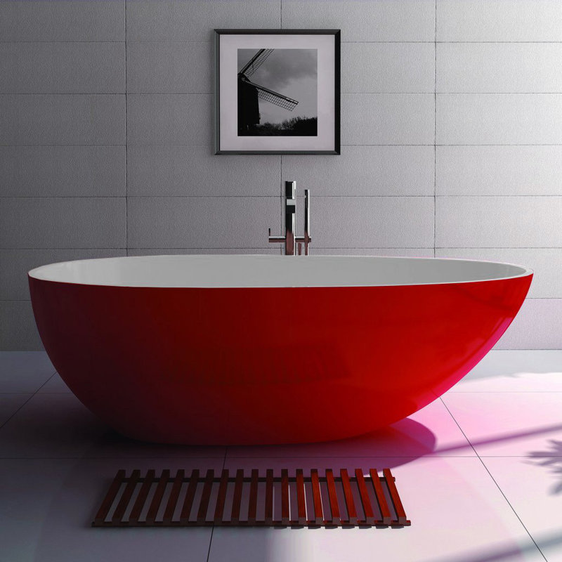 Baignoire autoportante 73 x 33, Mat / rouge / blanc