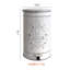 4.5 Gallon Vintage Metal Step On Trash Can With Lid and Liner, Rustic Farmhouse White Metal Garbage Can Waste Bin-1245984223