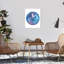 Abstrait abstrait disco sur toile bleue moderne-1080644406