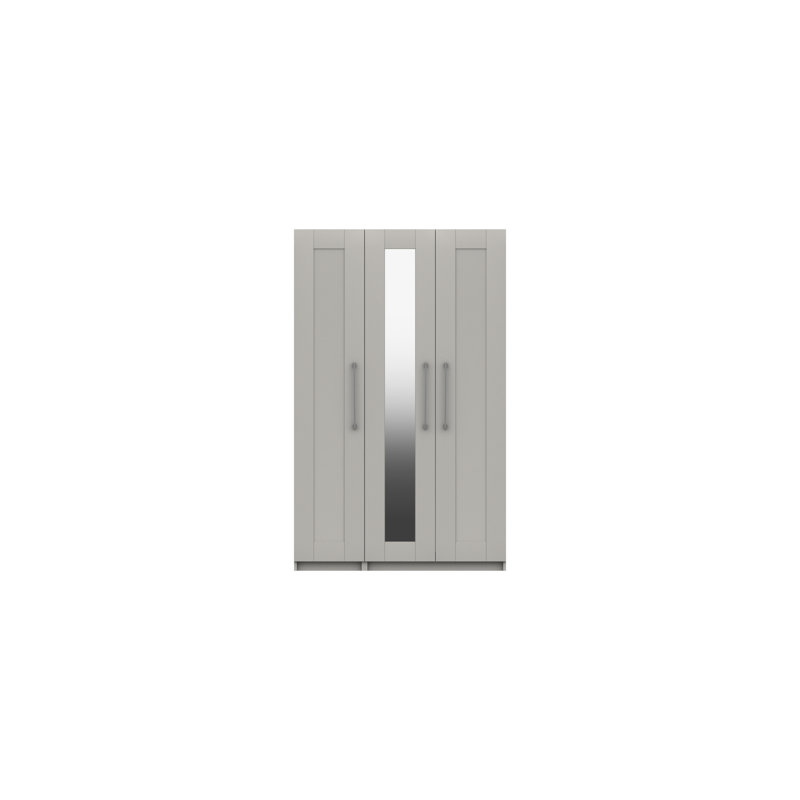 Niemeyer 3 Door Manufactured Wood Wardrobe, Light Grey