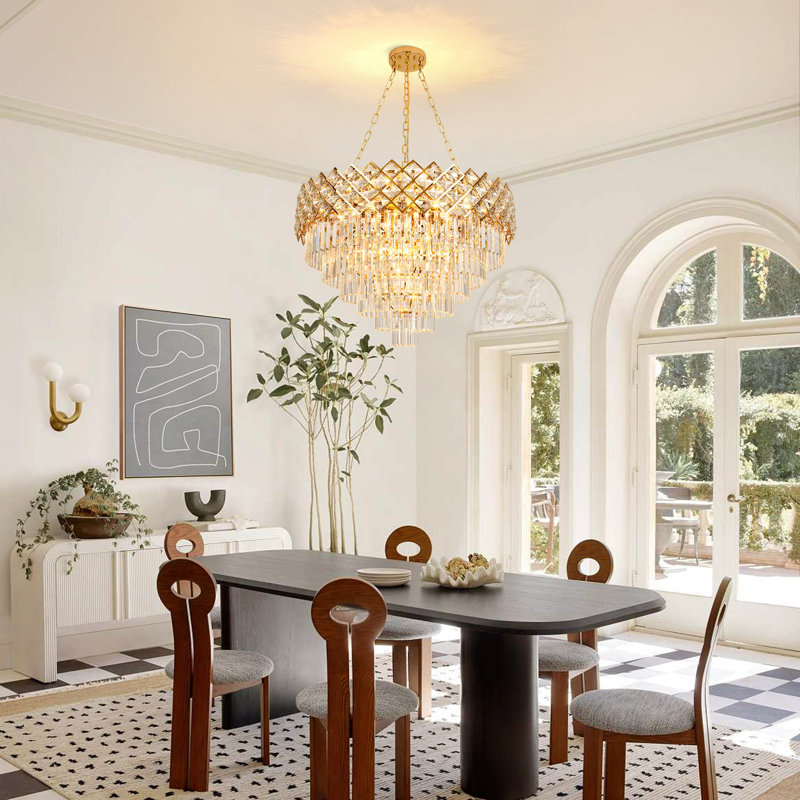 Lustre à gradins Shiron, H 42,5 po x l 29,5 po x P 29,5 po, 15 lumières, 7