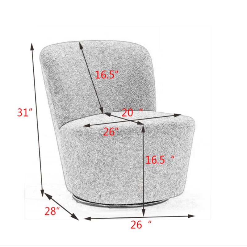 Fauteuil demi-tonneau pivotant Stevie, Orange