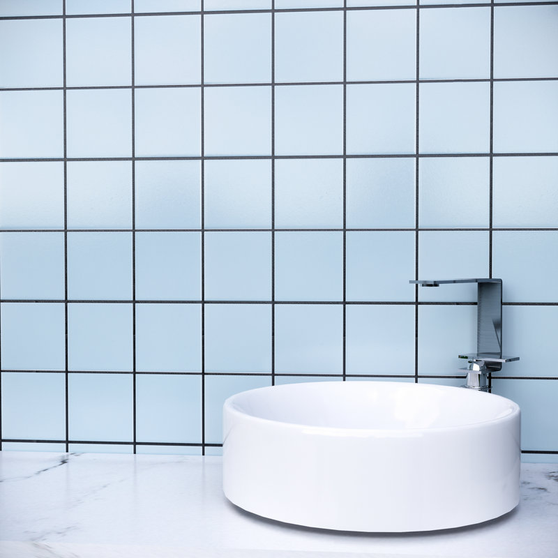 Porcetile 11.82 in. x 11.82 in. Squares Matte Porcelain Mosaic Wall and Floor Tile, Blue