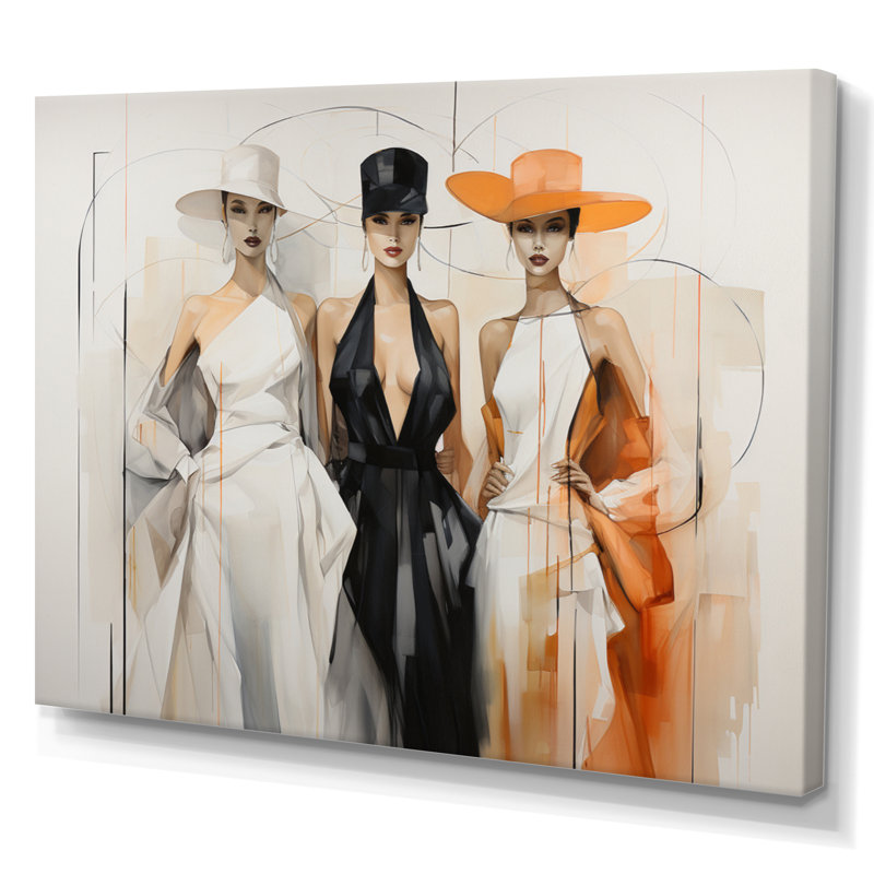 Silhouette géométrique Fashion I - impression, H 12 po x l 20 po x P 1 po, Toile tendue