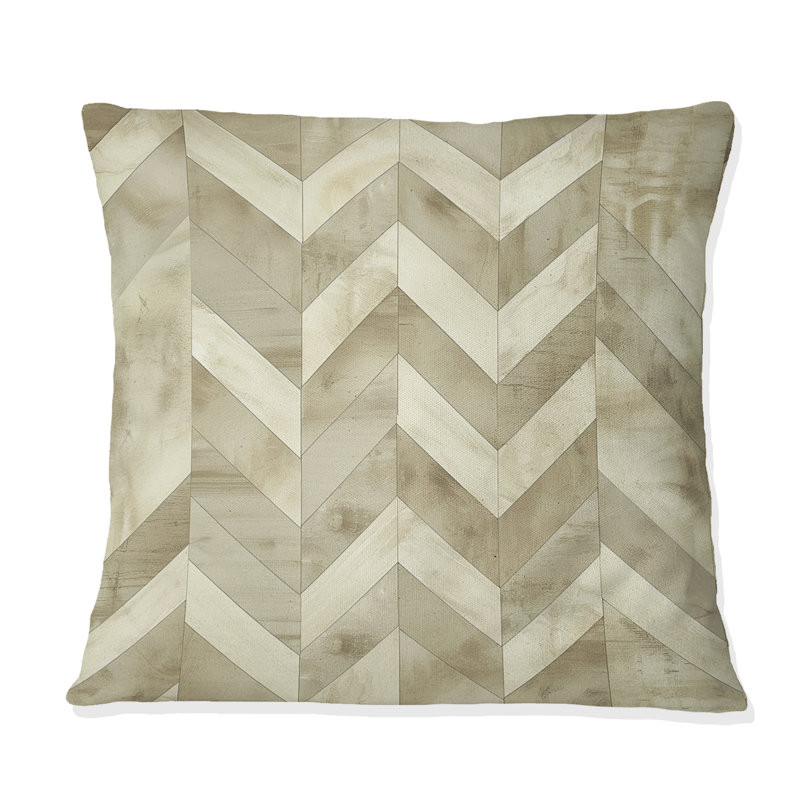 Coussin Beige Chevron Dreams IV - Modern, H 16 po x l 16 po