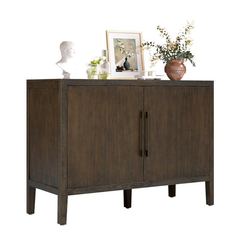 Traditional Accent Chest, 2 - Door Accent Cabinet with Simple Assembly, Gray