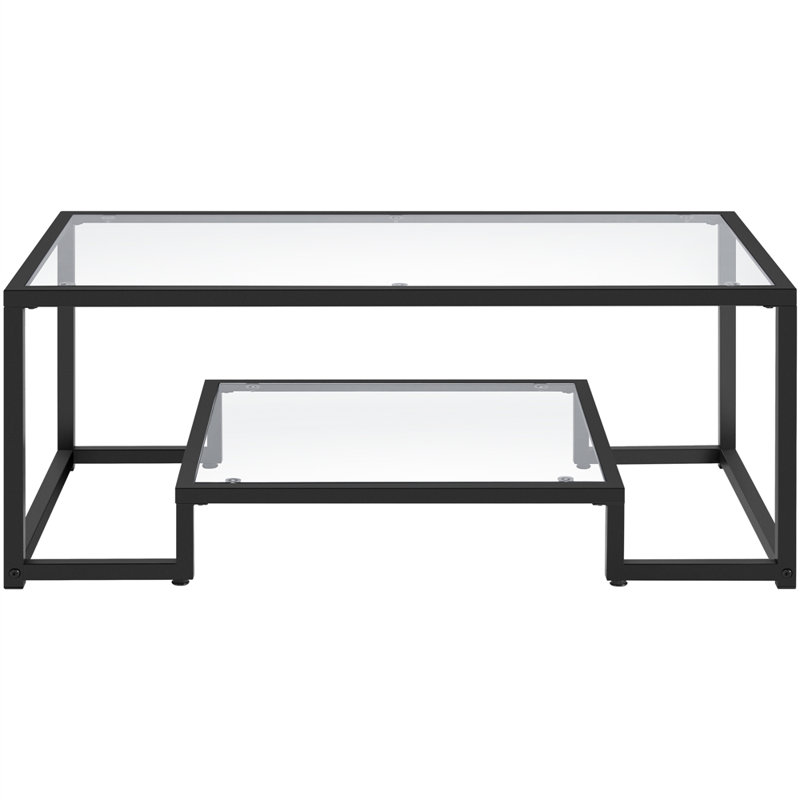 Frame Coffee Table with Storage, Black