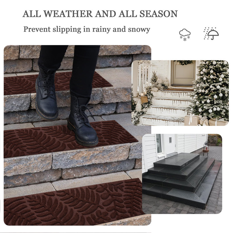 Non-Slip Stair Tread, Rectangle 17.8cm x 76.2cm, Brown