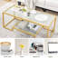 Table basse moderne à 2 niveaux avec plateau en verre Modern