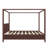 Lagola King Size Wood Canopy Bed Frame with Headboard, Four Poster Platform Bed Frame with Wooden Support Slats, No Box Spring Needed, Easy Assembly, Espresso-129423231-129423233