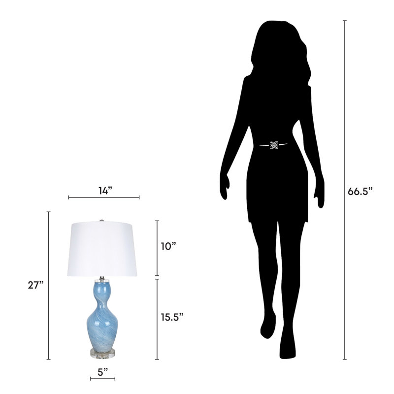 Lampe de table Azure Elegance - verre d'art bleu - ensemble de 2