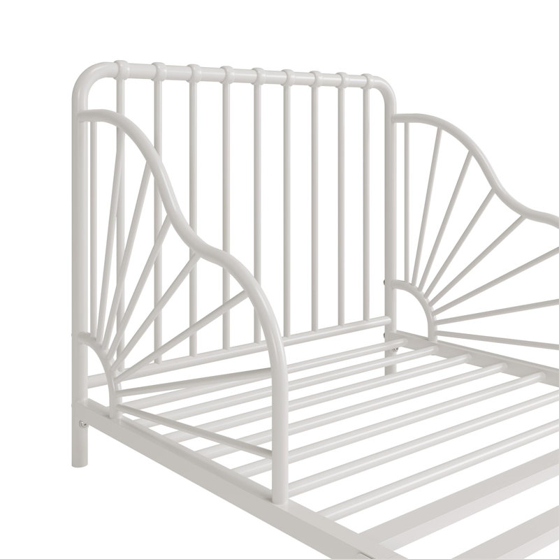 Quinn Whimsical Metal Toddler Bed, White