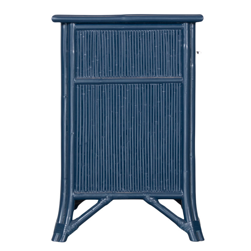 1 - Drawer Rattan Nightstand, Navy Blue