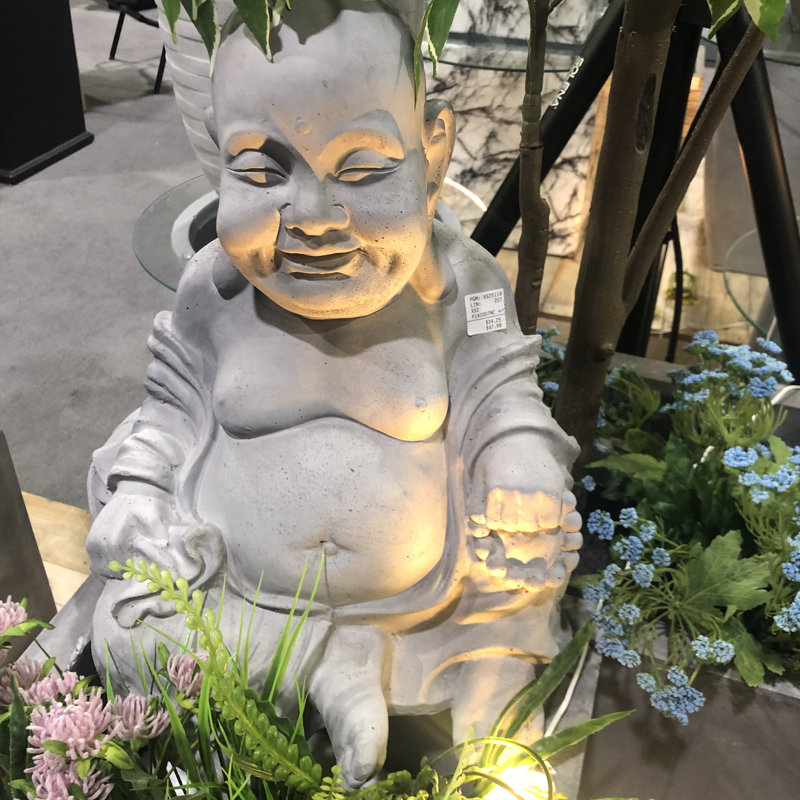 Statue zen de Bouddha heureux assis léger Hauer