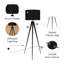 Cardone 60" Tripod Floor Lamp with Drum Shade and Foot Switch – Black-1426416384