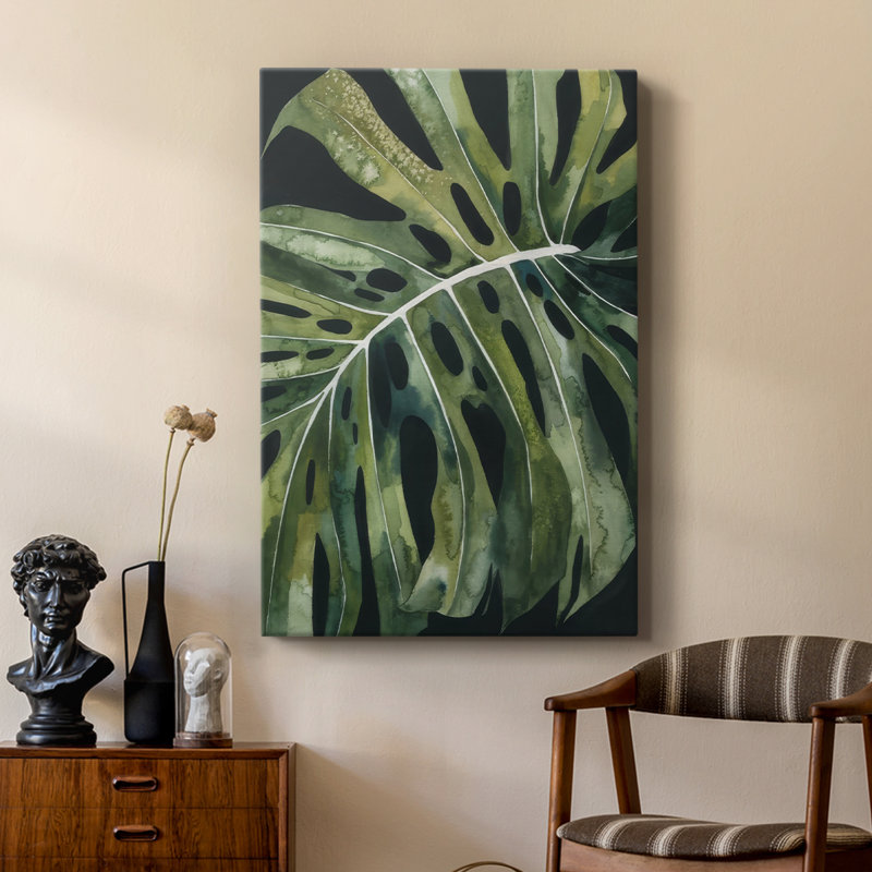 Nocturnal Monstera II - galerie sur mesure Cavas, H 12 po x l 8 po