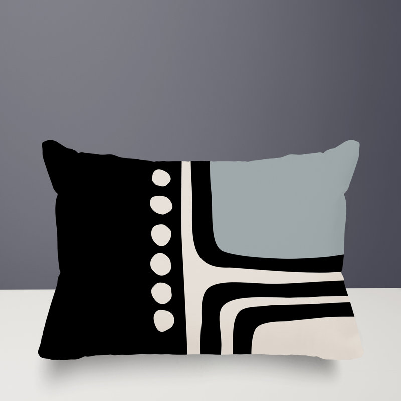 Coussin lombaire réversible intérieur / extérieur Sofi Minimalist, H 14 po x l 20 po, Gris