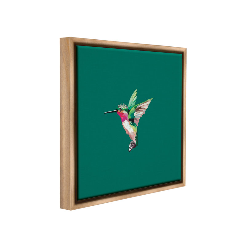 «Hummingbird With Tiara» par Amelia Noyes sur, Cadre flottant orme Montalcino, H 25 po x l 25 po