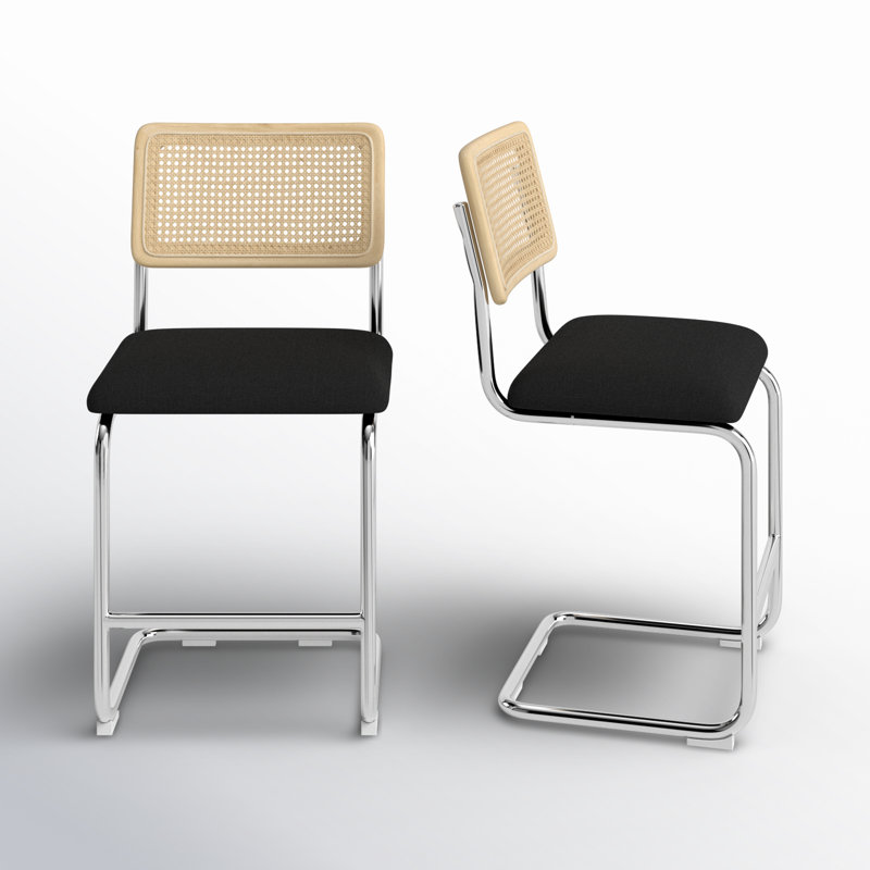 Tabouret de bar et de comptoir Walsh, Noir, Tabouret de comptoir (siège d’une hauteur de 24