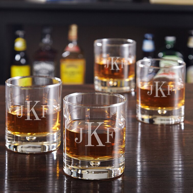 Personalized 10.75 oz. Heavy Based Whiskey Glasses (Set of 4)