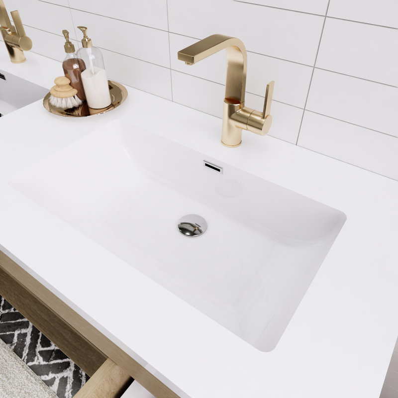 Ensemble de meuble-lavabo double 60 po Tenshi, Chêne blanc