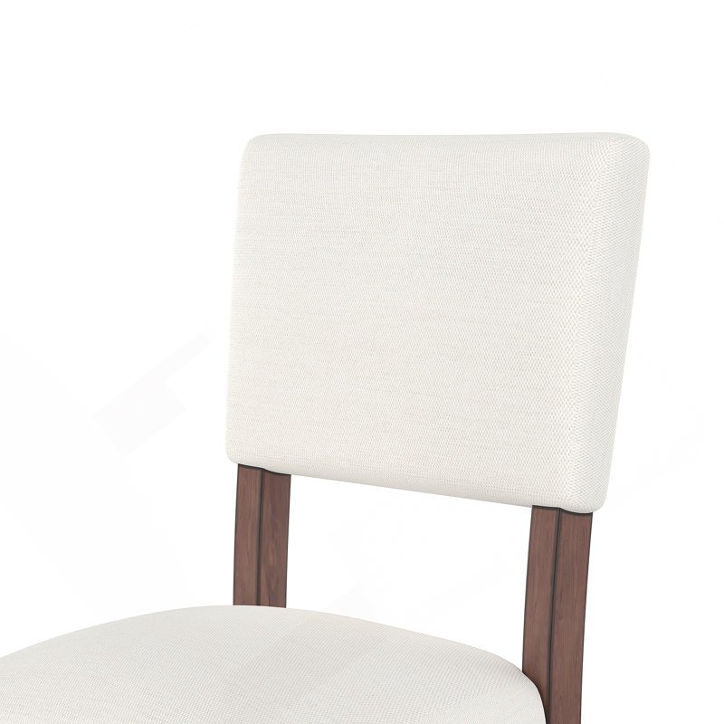 Ensemble de 2 tabourets de bar Mid-Century modernes de 40,4 pouces avec dossier, revêtus de lin, pour la cuisine et la salle à manger, beige