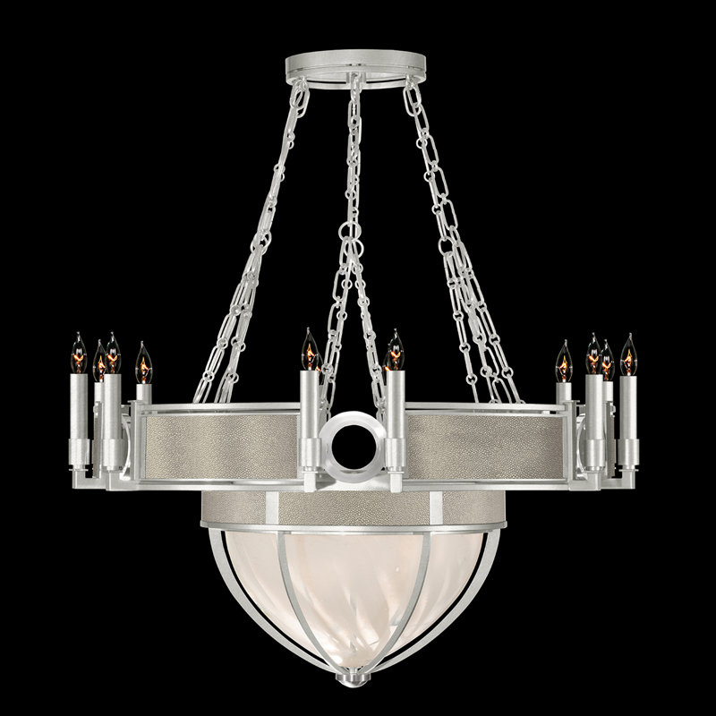 Lustre rond l 35,75 po Mirage, Coco / argent / nickel