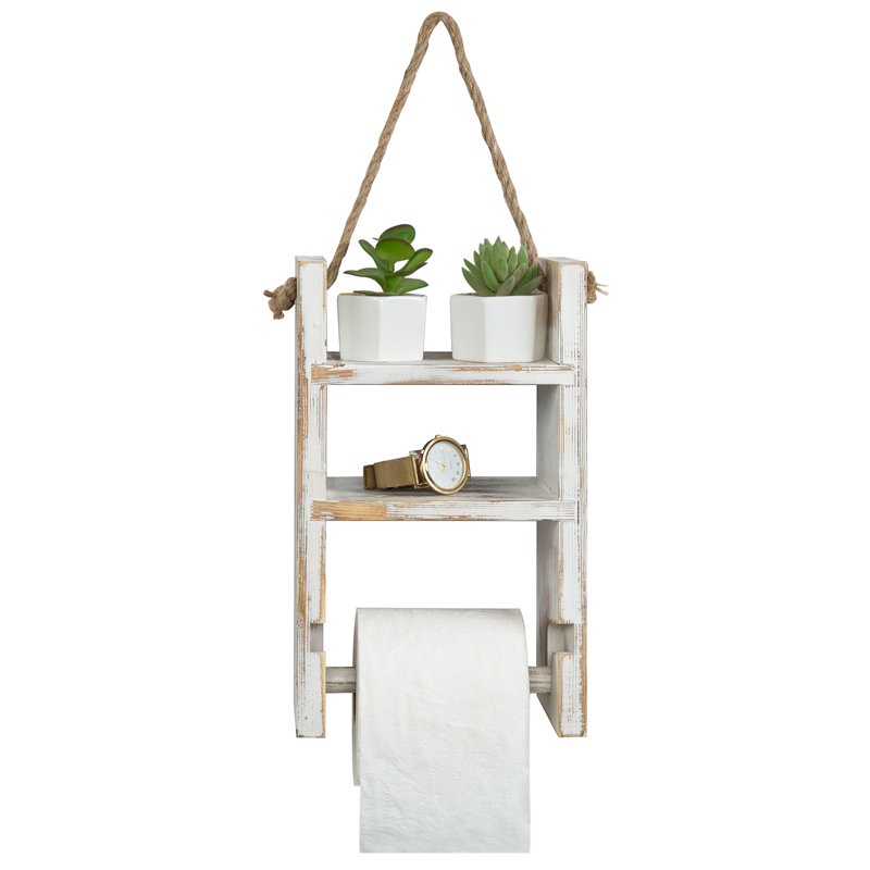 Porte-papier hygiénique mural avec 2 tablettes