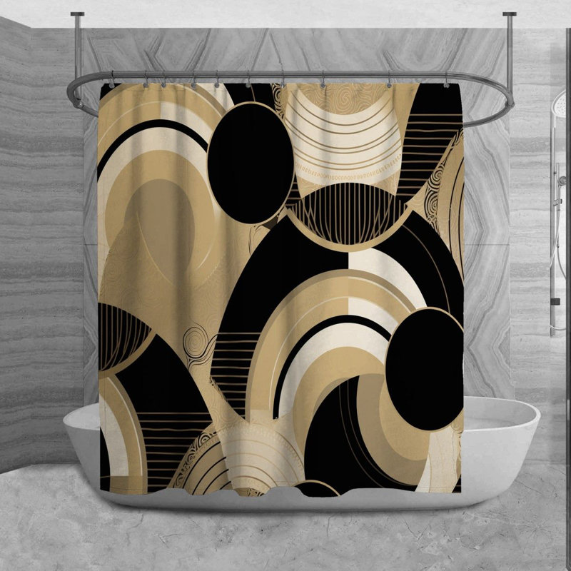 Rideau de douche abstrait Xyion, H 84 po x l 70 po