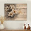 Jardin blanc or lys I - Art mural en bois de lys - sur bois de pin naturel-203000097